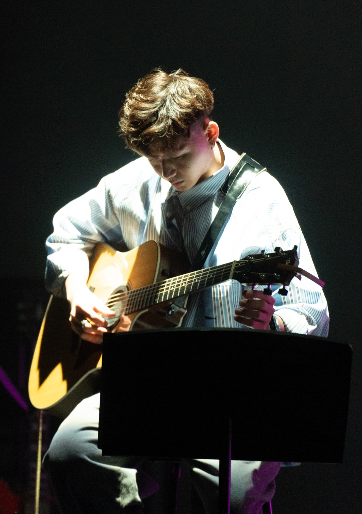 Close-up of guitar playing